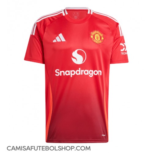 Camisa de time de futebol Manchester United Replicas 1º Equipamento 2024-25 Manga Curta